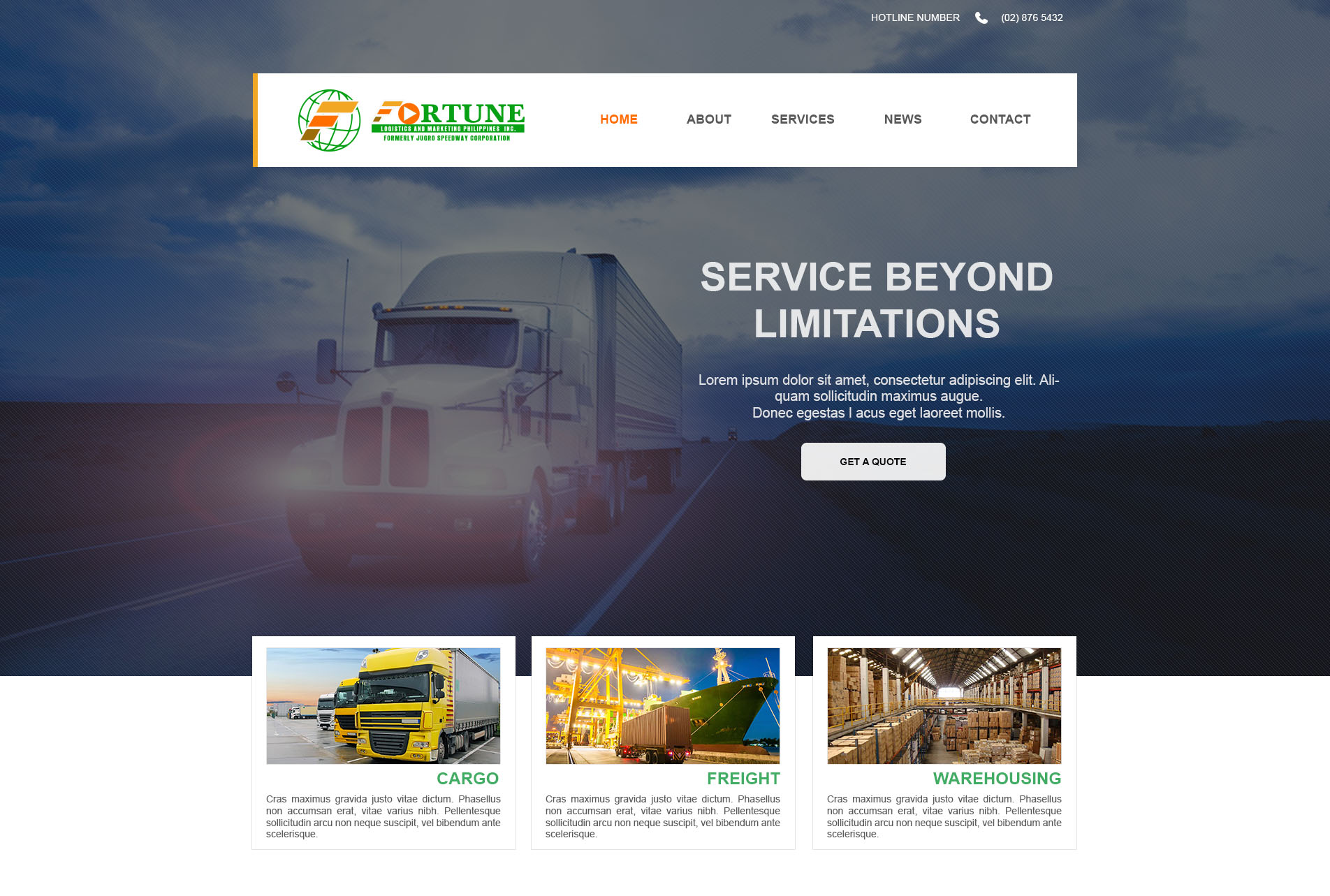 Fortune Logistic Web Design Studies