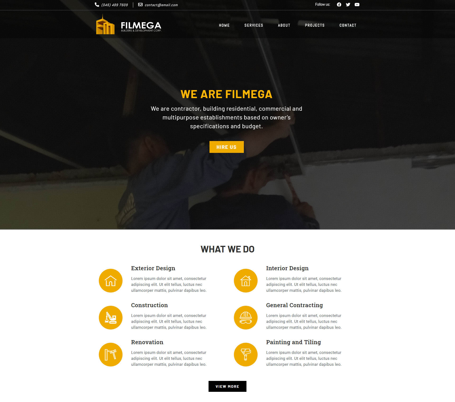 Filmega Builders Web Design Studies